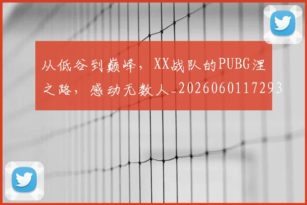 从低谷到巅峰,XX战队的PUBG涅槃之路,感动无数人_20260601172938_20260703214124